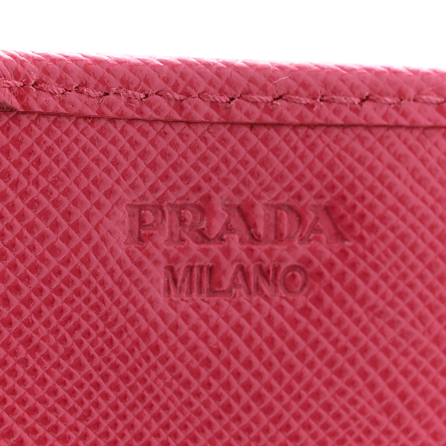 Prada Saffiano Compact Wallet Pink 7 of 9