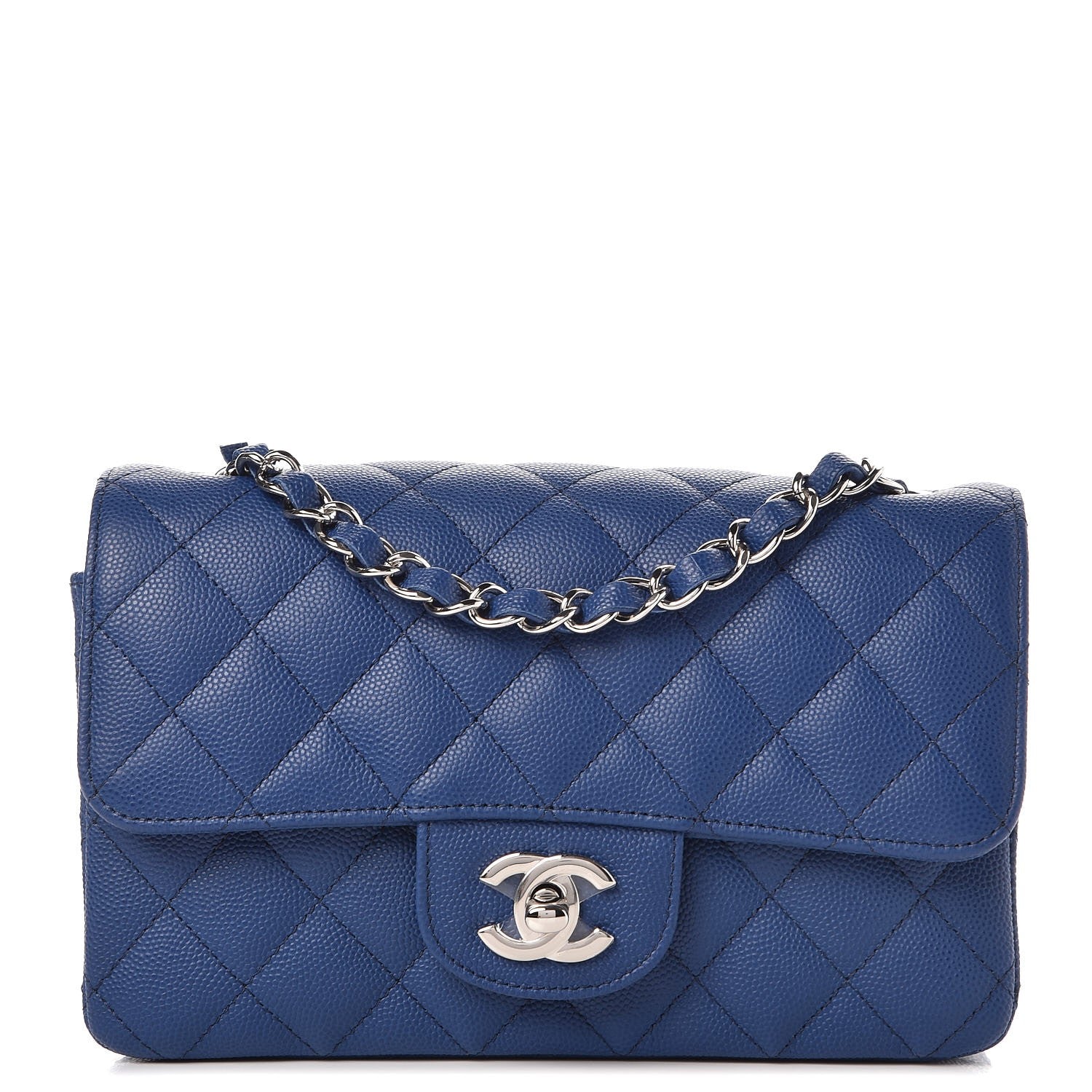 Chanel Caviar Quilted Mini Rectangular Flap Blue 1 of 7