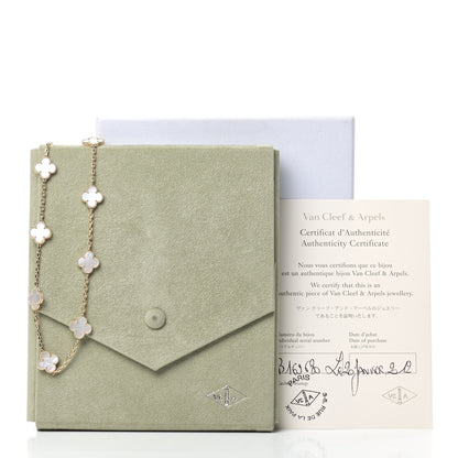 Van Cleef & Arpels 18K Yellow Gold Mother of Pearl 10 Motifs Vintage Alhambra Necklace 6 of 6