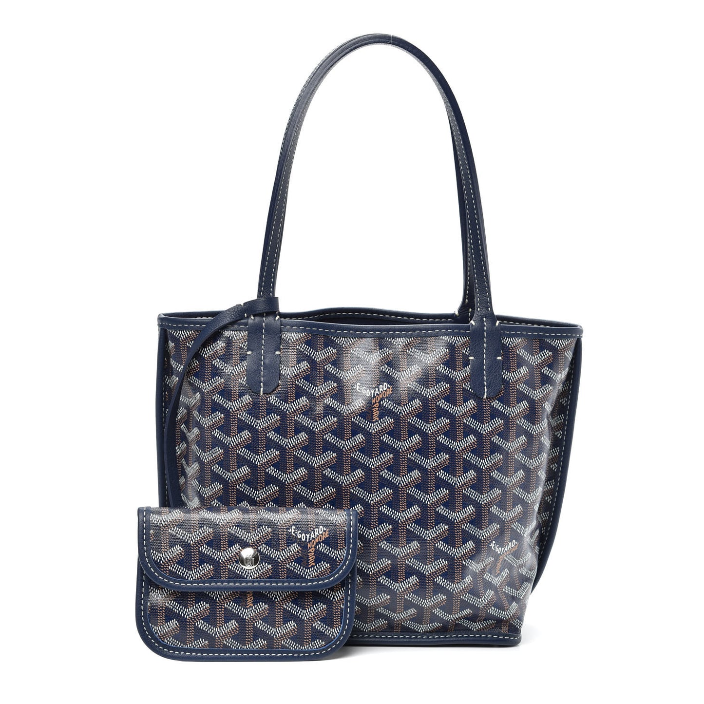 Goyardine Reversible Mini Anjou Navy