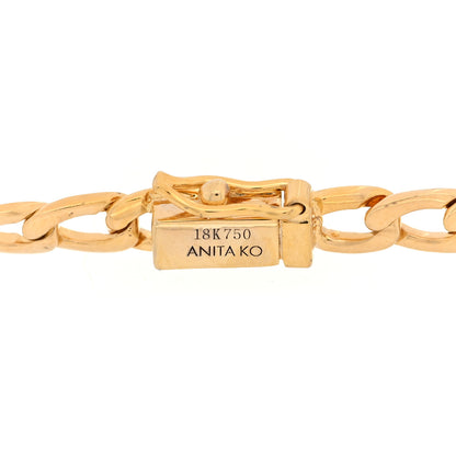 Anita Ko 18K Yellow Gold Diamond Round Center Medium Cuban Link Bracelet 3 of 4