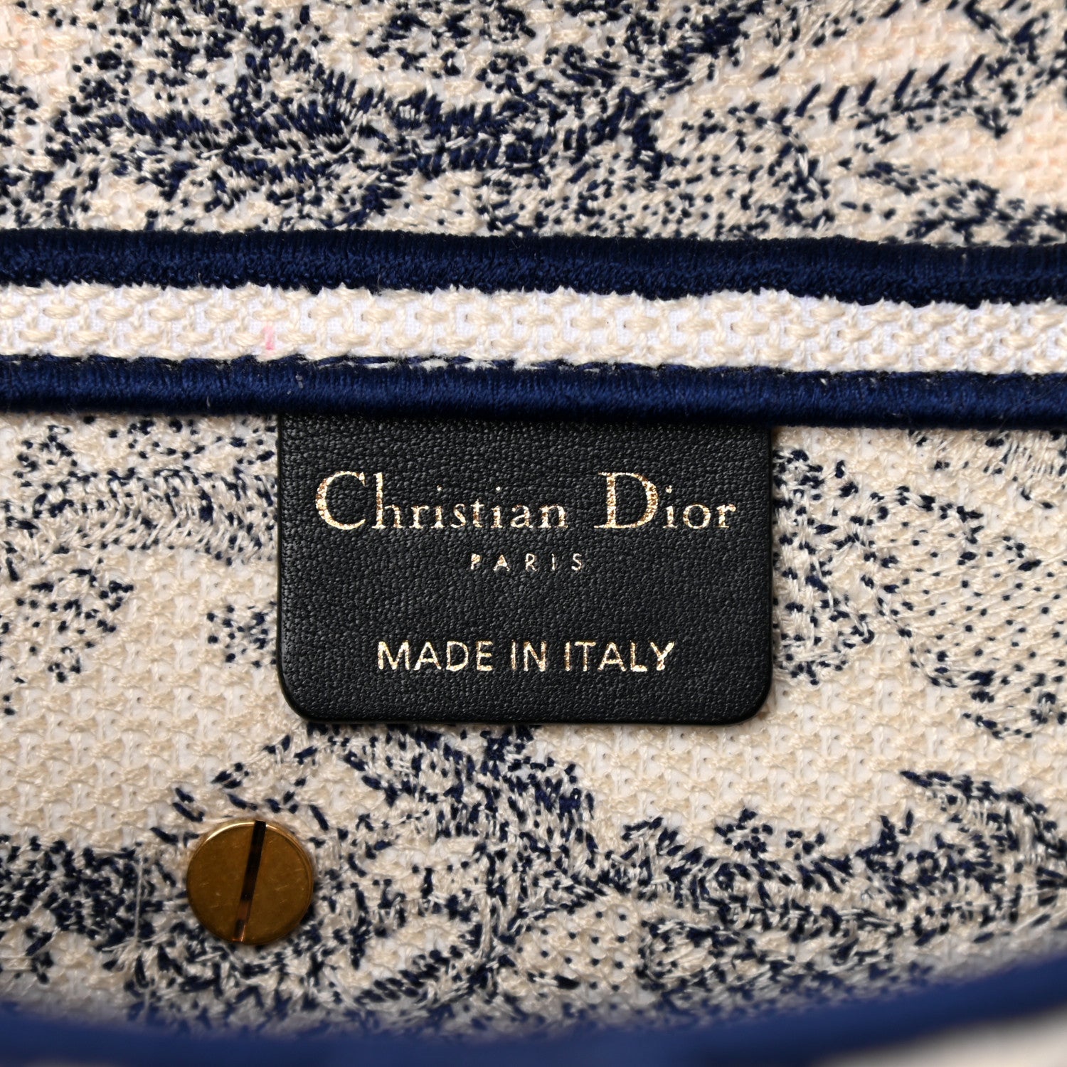 Christian Dior Canvas Embroidered Toile de Jouy Saddle Bag Blue 6 of 12