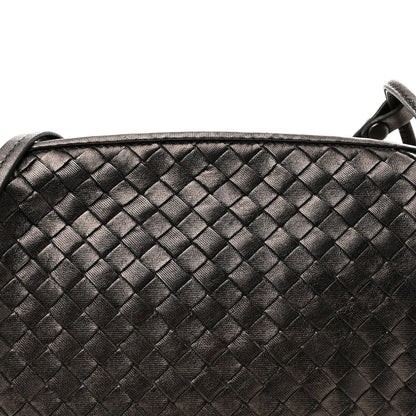 Bottega Veneta Metallic Nappa Intrecciato Nodini Crossbody Messenger Dark Grey 10 of 10