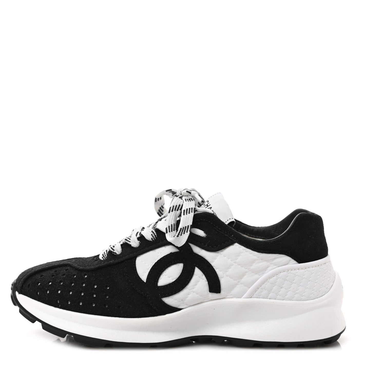 Fabric Suede Kidskin CC Sneakers 36.5 Dark Navy White