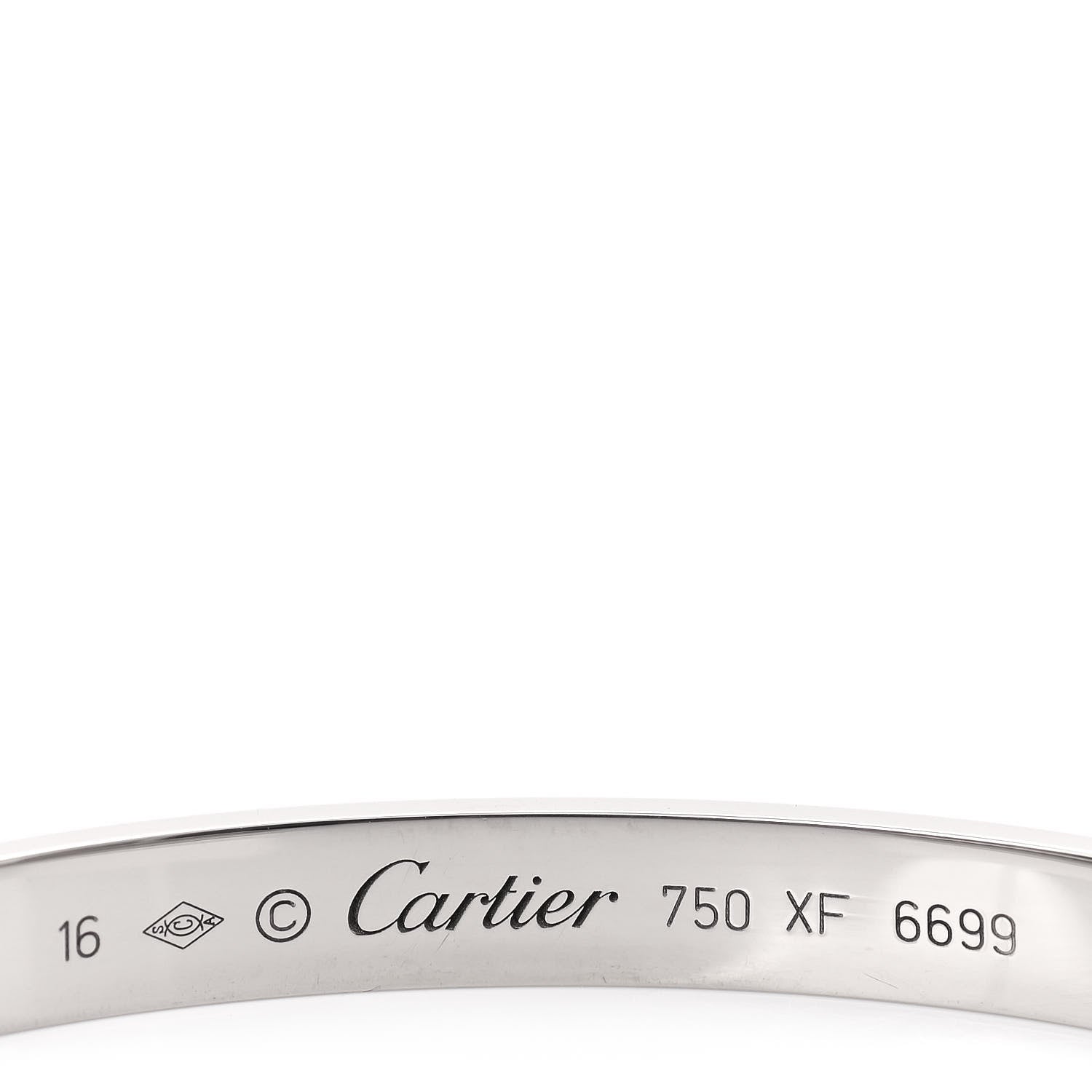 Cartier 18K White Gold LOVE Cuff Bracelet 16 3 of 3