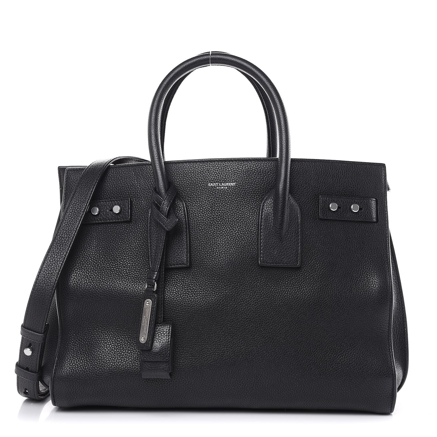 Saint Laurent Grained Calfskin Small Supple Sac De Jour Black 1 of 16