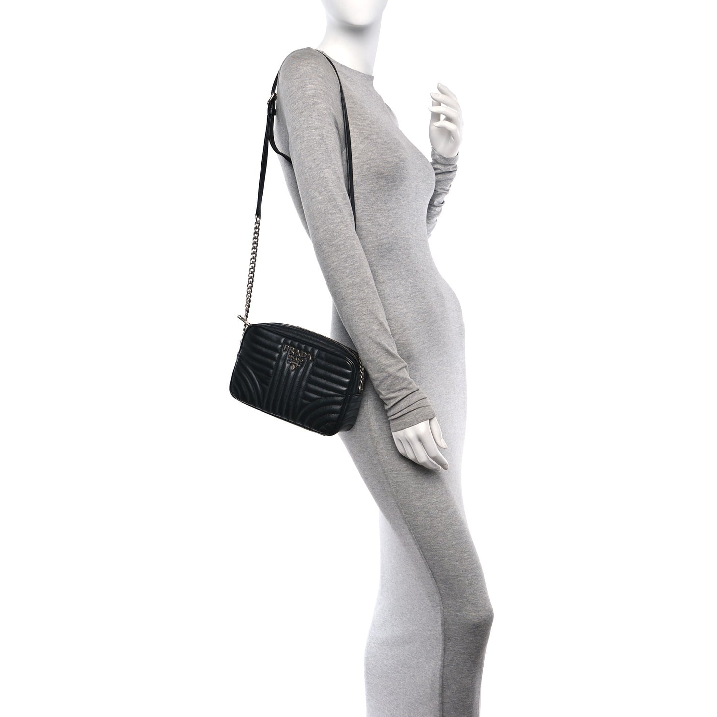 Soft Calfskin Diagramme Camera Bag Black
