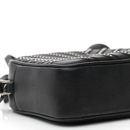 Saint Laurent Calfskin Studded Matelasse Monogram Lou Camera Bag Black 9 of 10