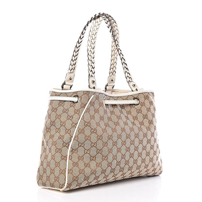 Gucci Monogram Medium Peggy Braided Tote Off White 3 of 12