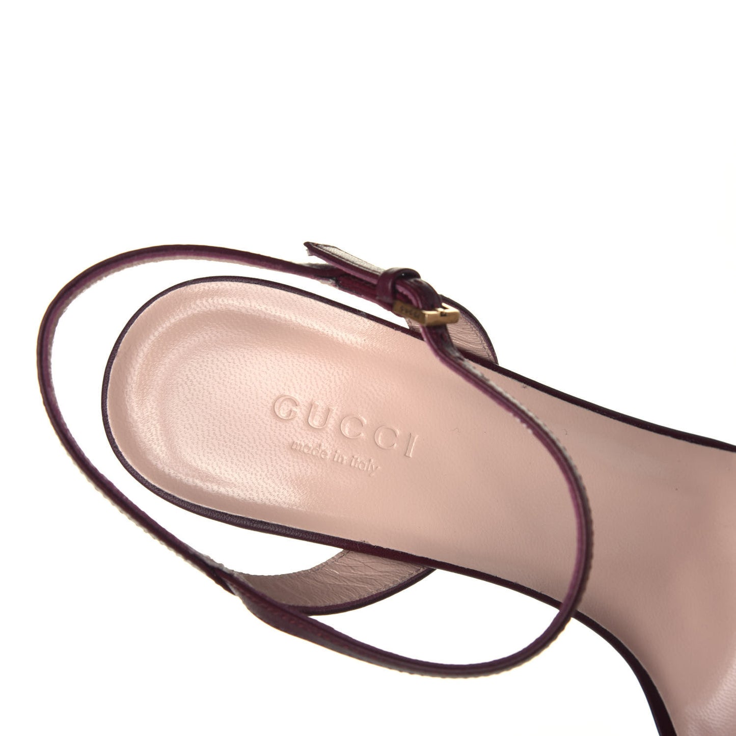 Lifford Calfskin GG Marmont Ankle Wrap 105mm Sandals 37.5 Vintage Bordeaux