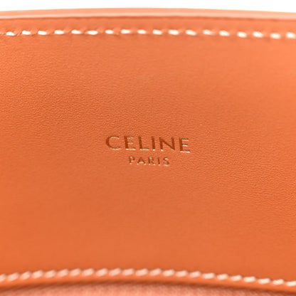 Celine Canvas Calfskin Logo Print Small Vertical Cabas Natural Tan 6 of 10