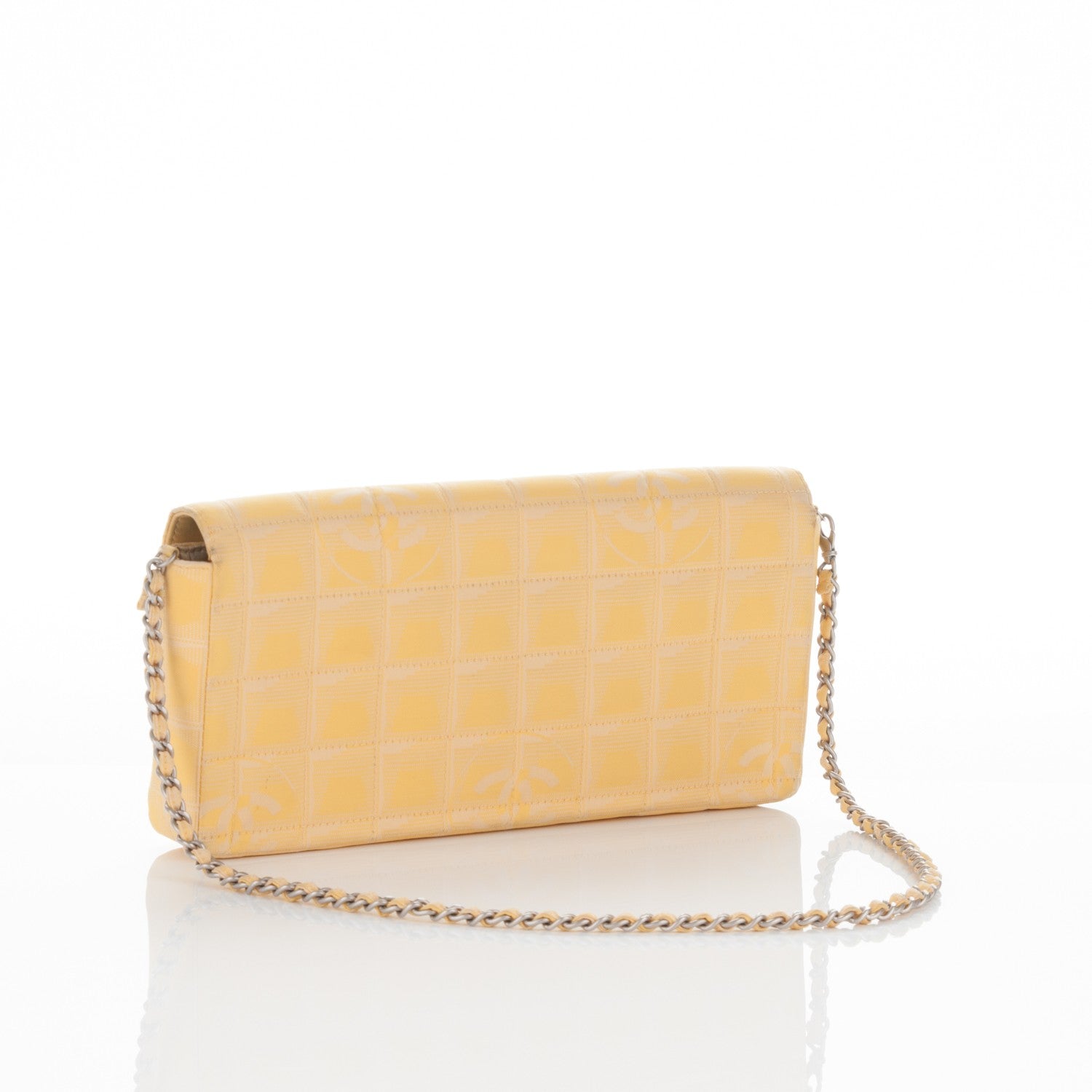 Chanel Nylon Quilted Travel East West Flap Yellow 3 of 8