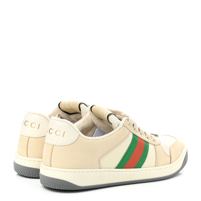 Gucci Nylon Nubuck Web Womens Screener Sneakers 39 Mystic White Dusty Milk 4 of 9