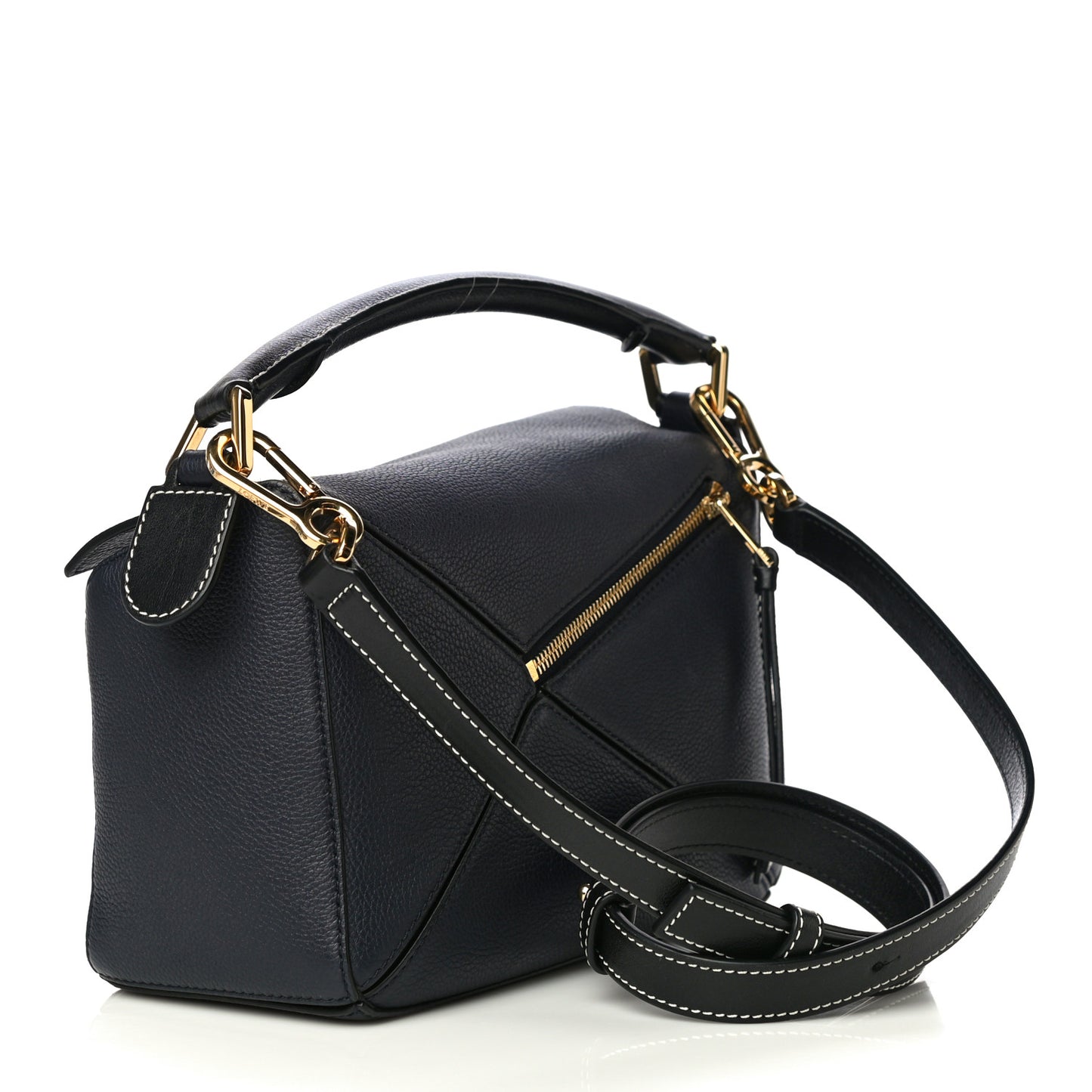 Calfskin Small Puzzle Bag Midnight Blue Black