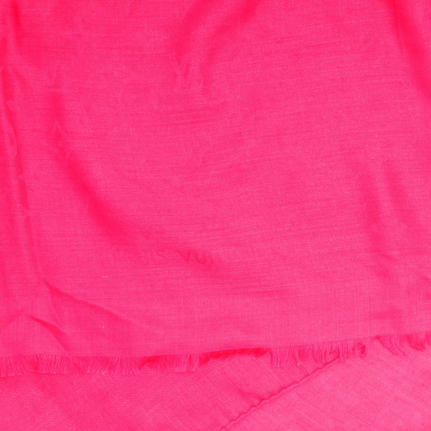 Cashmere Wool Silk Monogram Stole Fuchsia
