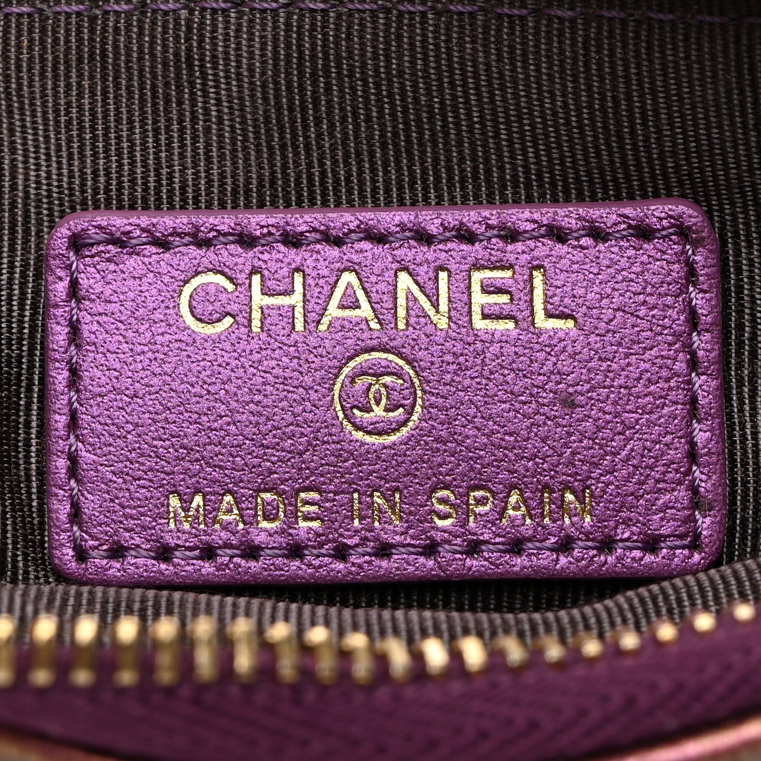Chanel Iridescent Lambskin Quilted Small Cosmetic Case Purple 7 of 7
