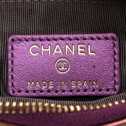 Chanel Iridescent Lambskin Quilted Small Cosmetic Case Purple 7 of 7