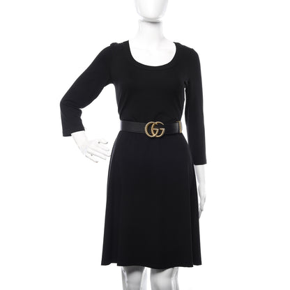 Gucci Moon Calfskin Torchon Double G 40mm Belt 85 34 Black 2 of 6