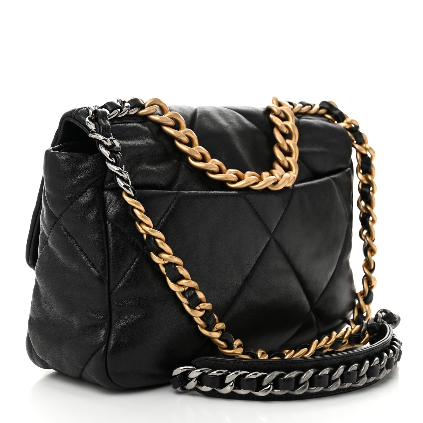 Goatskin Quilted Medium Chanel 19 Flap Black