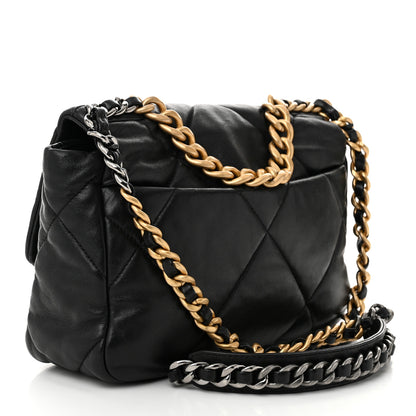 Chanel Goatskin Quilted Medium Chanel 19 Flap Black 3 of 12