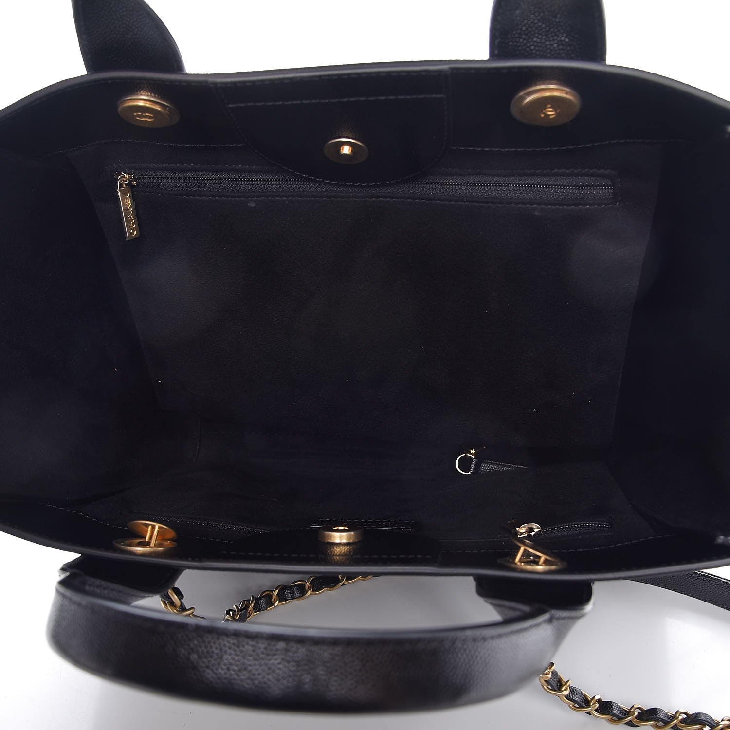 Chanel Caviar Small Studded Deauville Tote Black 6 of 8