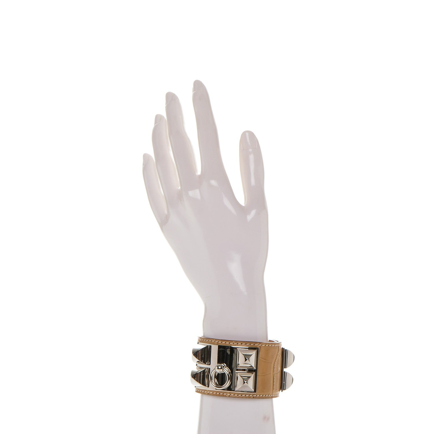 Hermes Matte Alligator Collier De Chien CDC Bracelet S Maize 2 of 7