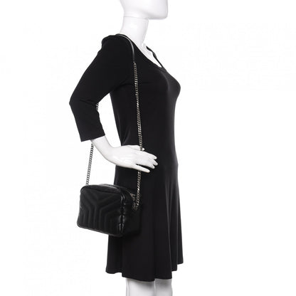 Saint Laurent Calfskin Y Quilted Monogram Small Loulou Bowling Bag Black 2 of 9