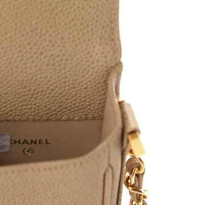 Chanel Caviar Phone Holder Crossbody Beige 9 of 11