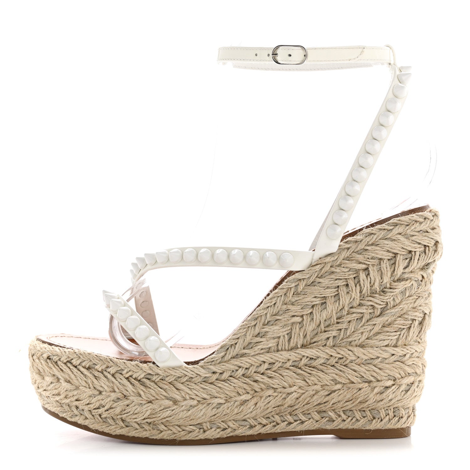 Christian Louboutin Patent Mafaldina 120 Wedge Sandals 38 White 1 of 12