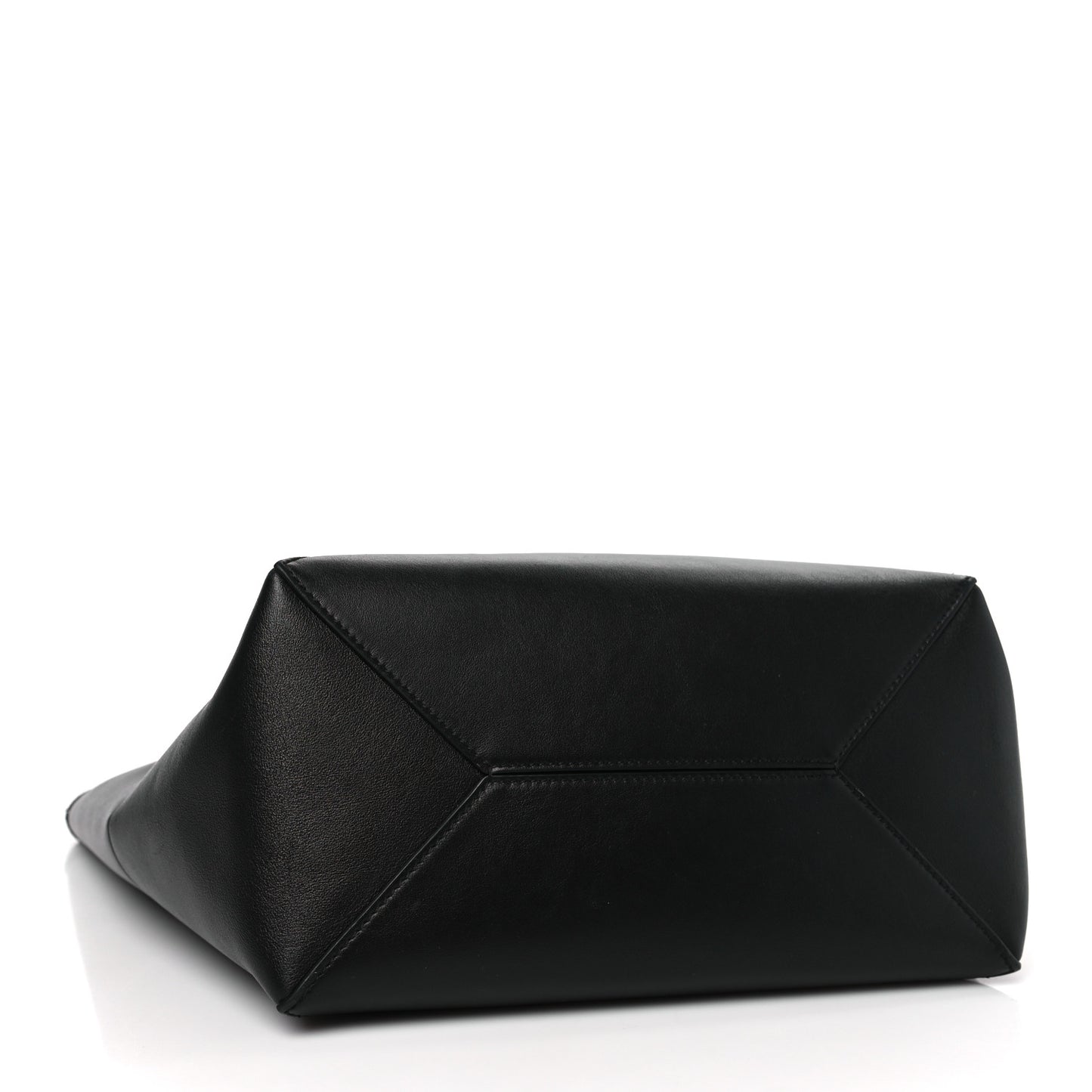 Shiny Calfskin Medium Puzzle Fold Tote Black