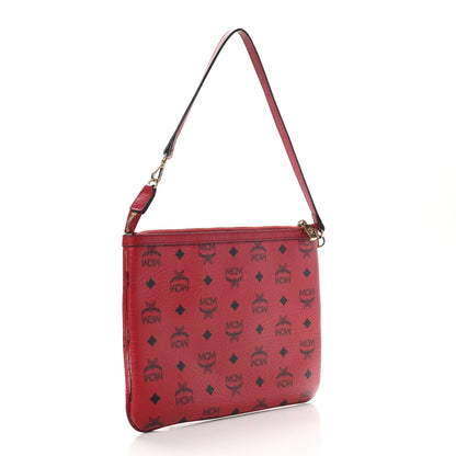 MCM Visetos Liz Shopper Tote Pouch Ruby Red 3 of 14