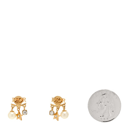 Christian Dior Pearl Crystal Dio(r)evolution Star Earrings Gold 2 of 5