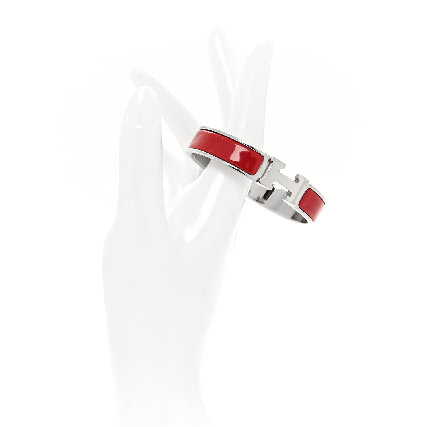 Hermes Enamel Narrow Clic Clac H Bracelet GM China Red 2 of 4