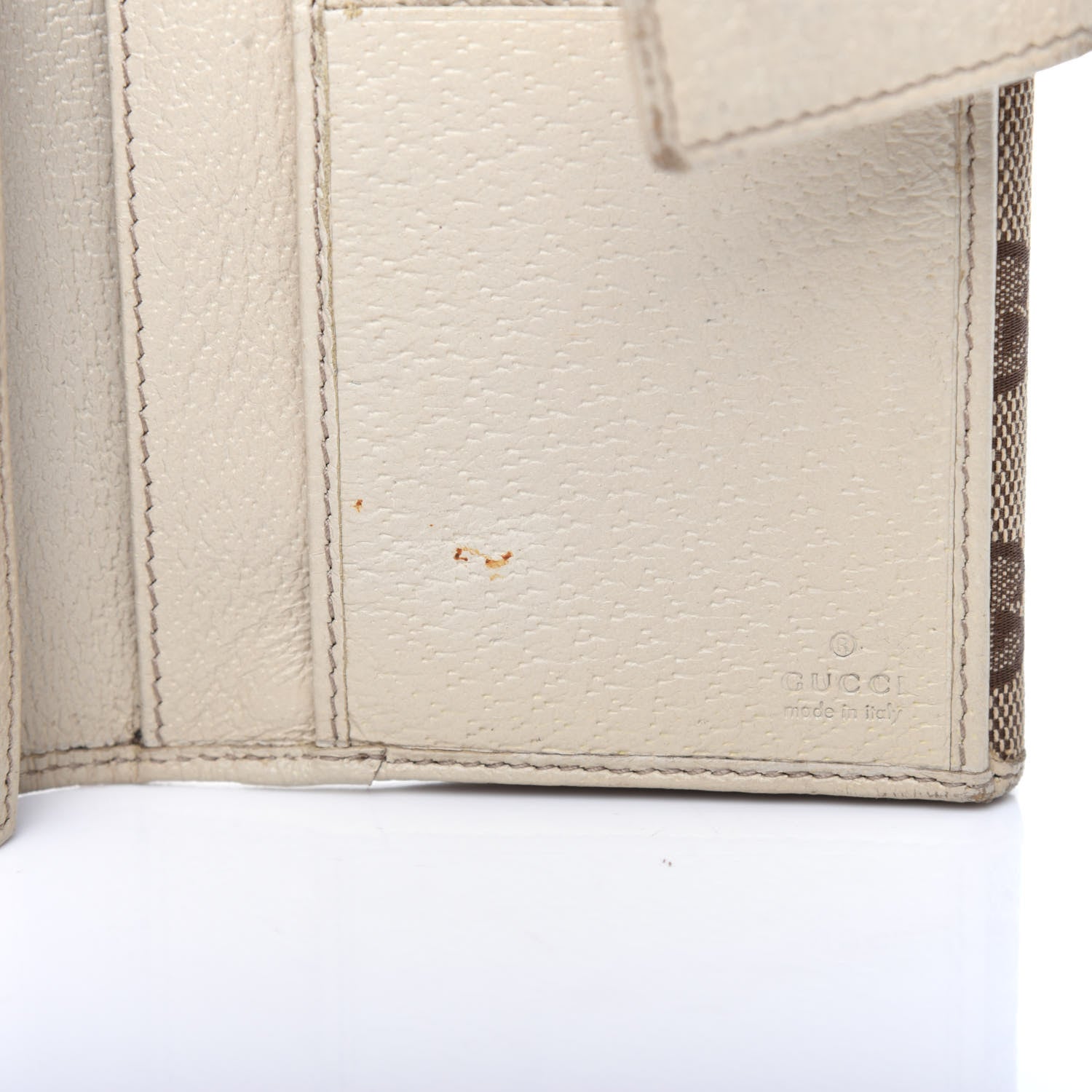 Gucci Monogram Metal Bar Continental Flap Wallet Off White 9 of 12