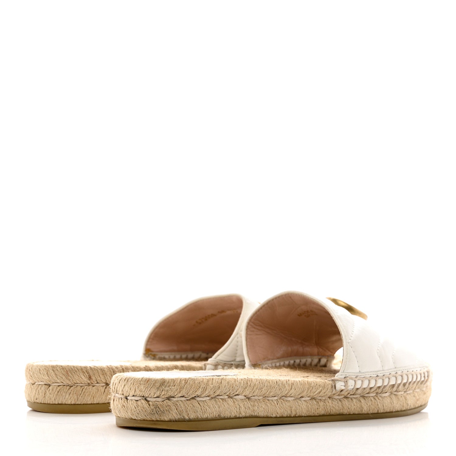 Gucci Nappa Matelasse GG Marmont Espadrille Slide Sandals 38 Great White 4 of 10