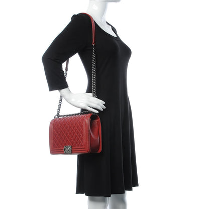 Chanel Caviar Quilted New Medium Boy Flap Red 2 of 7