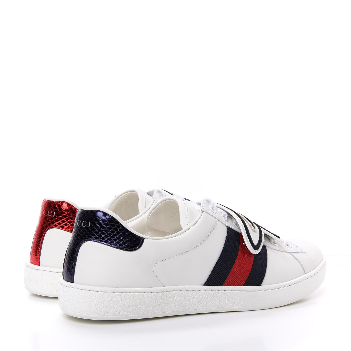 Calfskin Ayers Web UFO Dragon Embroidered Mens Ace Sneakers 8 White