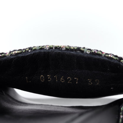 Chanel Tweed Lambskin Chain Flat Sandals 39 Black Multicolor 10 of 11