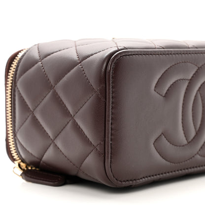 Chanel Lambskin Quilted Small Top Handle Vanity Case With Chain Dark Brown 8 of 10