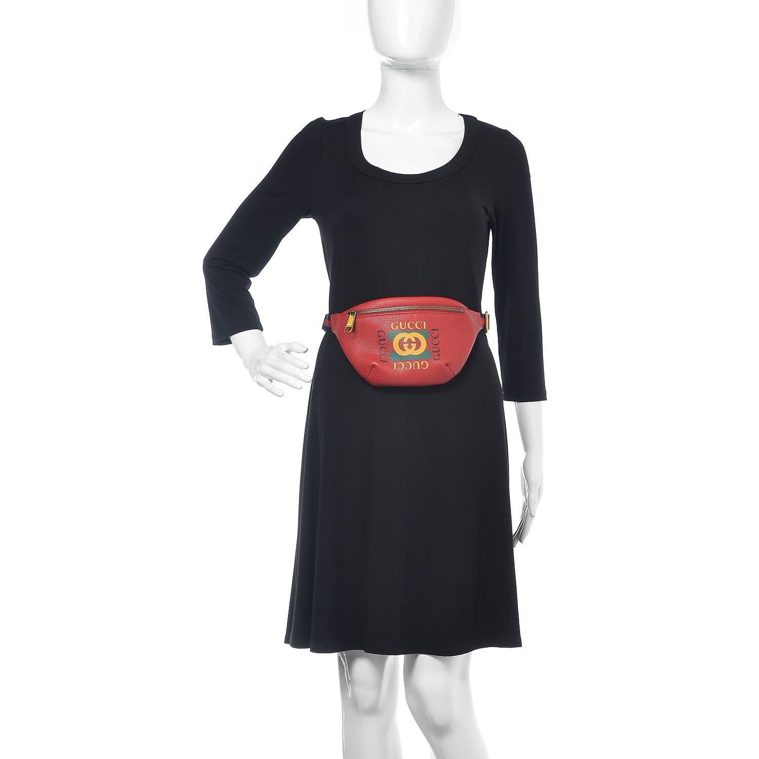 Gucci Grained Calfskin Small Logo Belt Bag Hibiscus Red 2 of 10