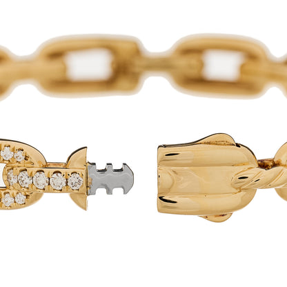 David Yurman 18K Yellow Gold Diamond 7mm Stax Chain Link Bracelet 4 of 4