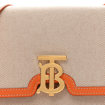 Burberry Canvas Calfskin Small TB Bag Orange 8 of 10