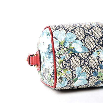 Gucci GG Supreme Monogram Blooms Mini Boston Navy Blue Hibiscus 5 of 9