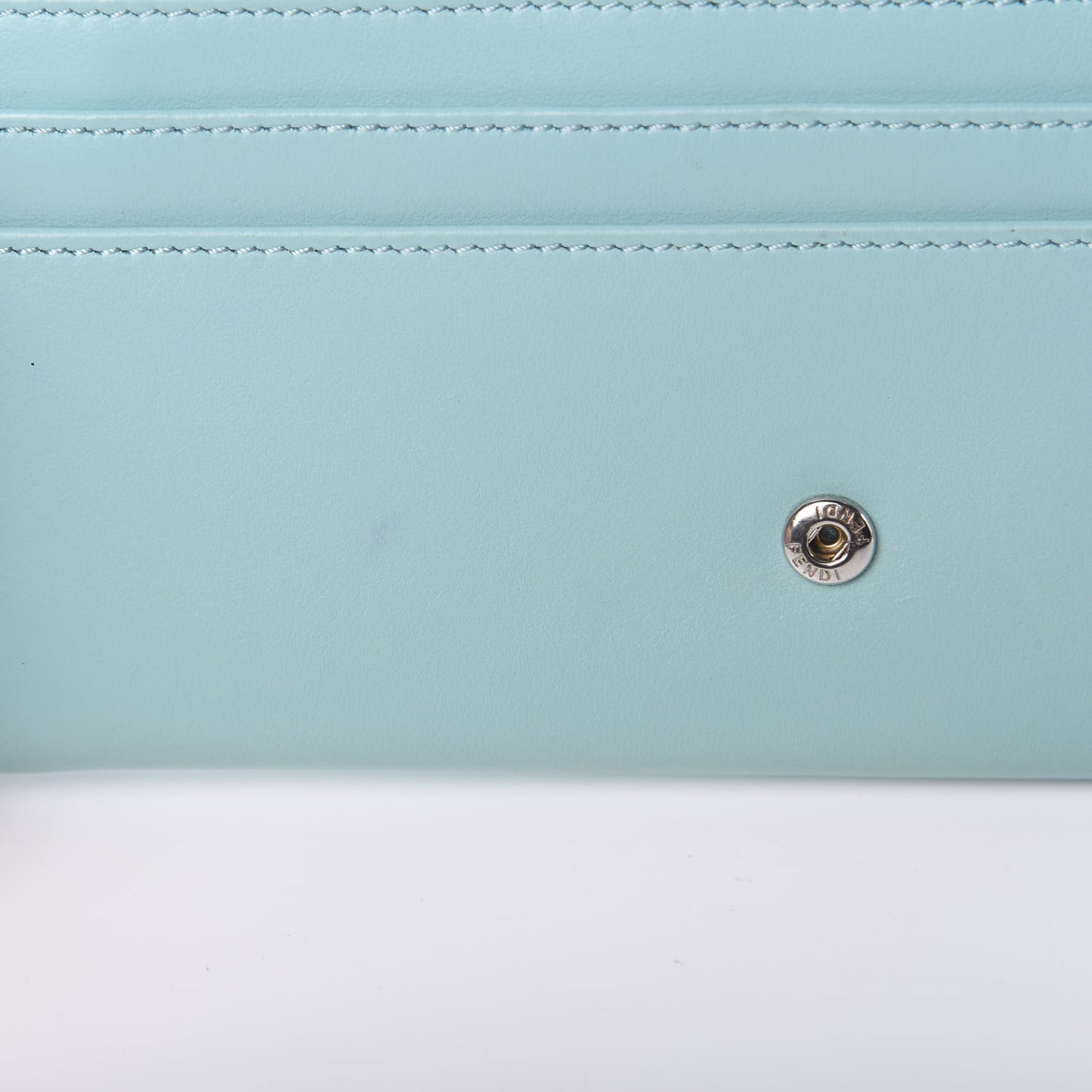 Vitello Century Lucido Hypnoteyes Studded Continental Wallet on Chain Turchese Pallido White Multicolor