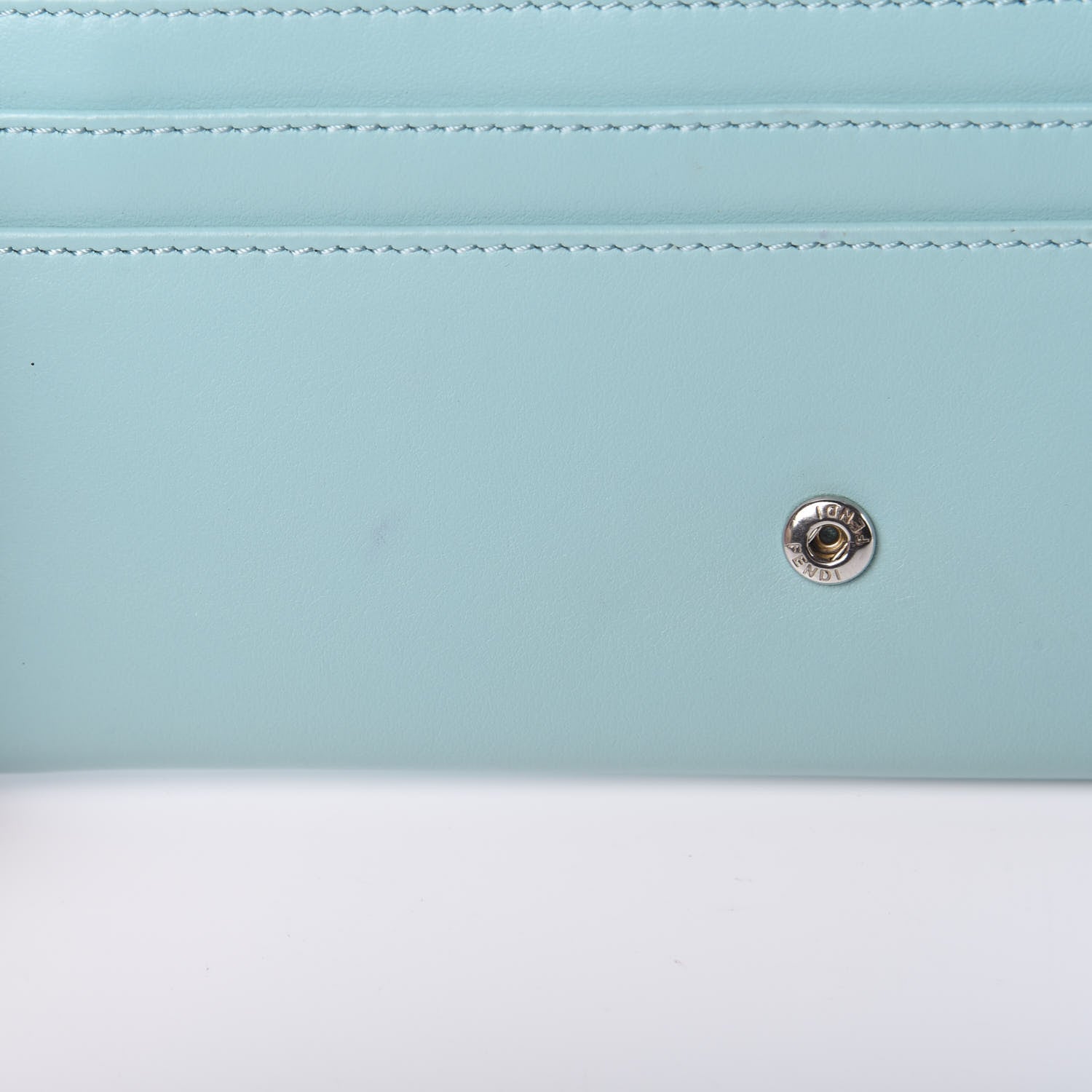 Fendi Vitello Century Lucido Hypnoteyes Studded Continental Wallet on Chain Turchese Pallido White Multicolor 11 of 11