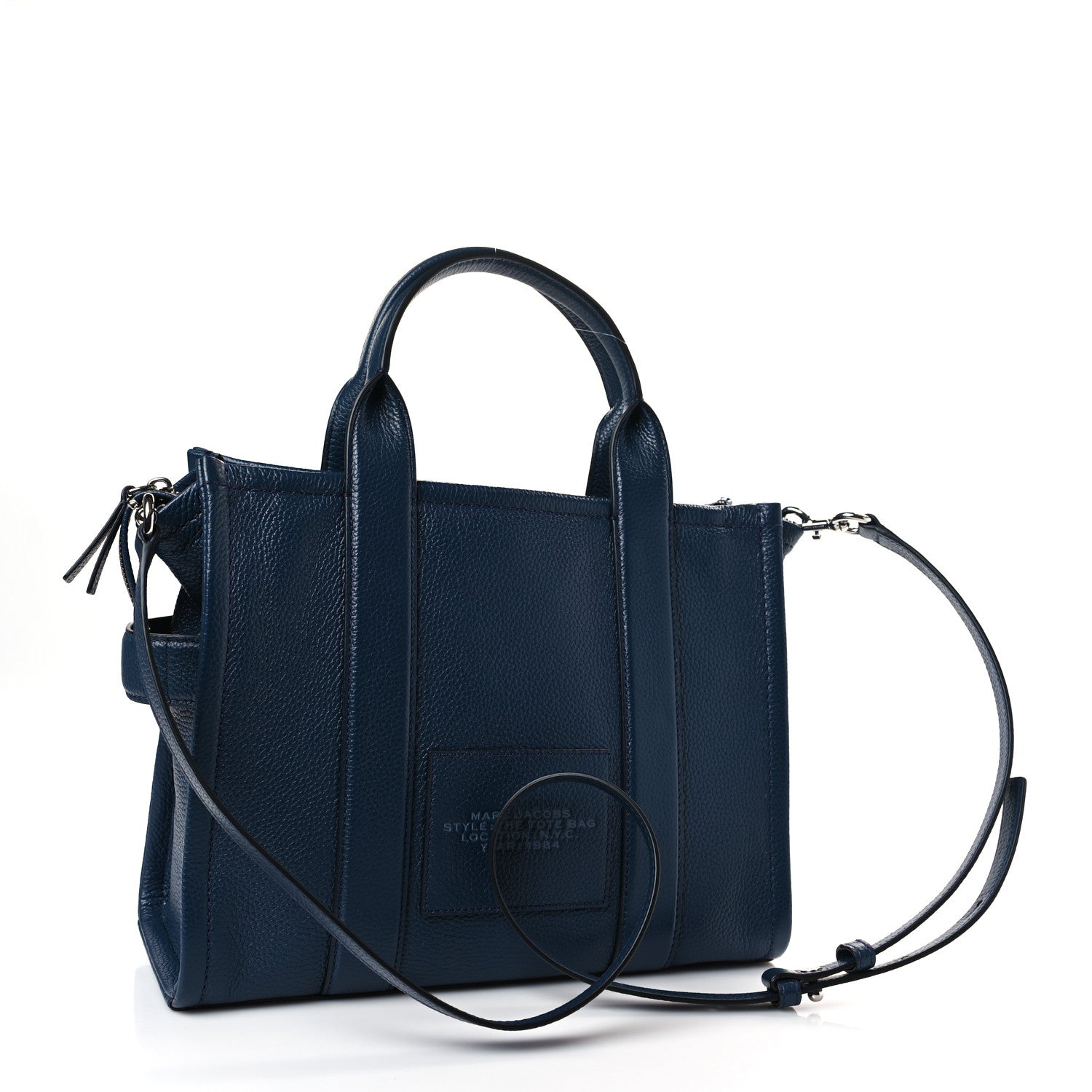 Marc Jacobs Grained Calfskin Medium The Tote Bag Blue Sea 3 of 8