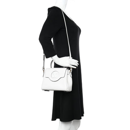 Versace Calfskin Medium La Medusa Top Handle Handbag Optical White 2 of 13