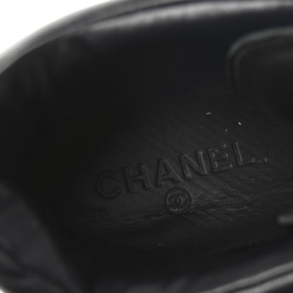 Chanel Calfskin Camellia High Top Sneakers 38.5 Navy 8 of 9