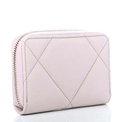 Chanel Lambskin Quilted Chanel 19 Zip Around Coin Purse Wallet Light Pink 2 of 4