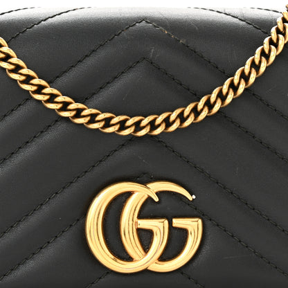 Gucci Calfskin Matelasse GG Marmont Mini Bag Black 7 of 15
